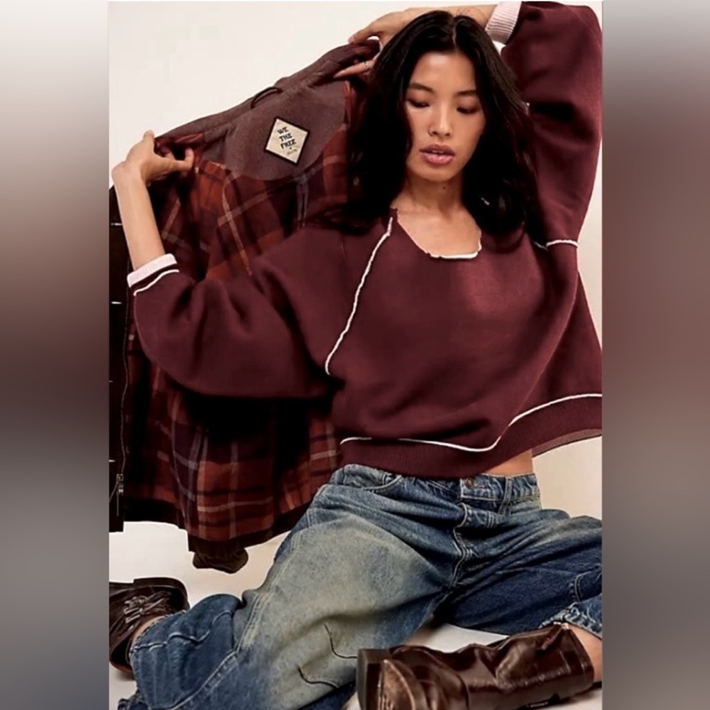 NWT We The Free Midnight Pullover In Valentine Combo